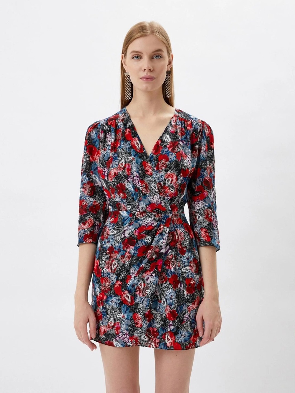 The Kooples Graphic-print silk mini dress